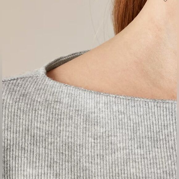 NWT J CREW Fine rib boatneck top in sky blue - Picture 4 of 7